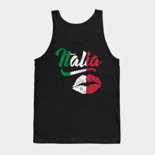 Italia Lips Kiss Flag Italy Italian Italiano Tank Top